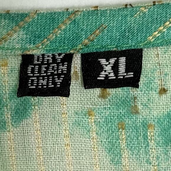 Women’s Indian Kurti Tunic Dress XL Blue Green Embroidered Ethnic Boho Bollywood - Picture 6 of 9